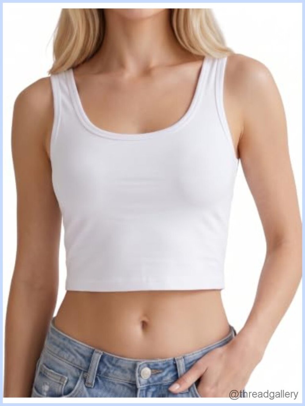 Cotton Crop Tank Top U Neck Sleeveless Slim Fit Summer Vest
